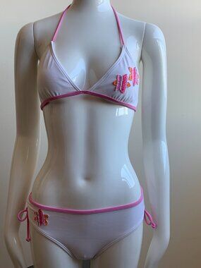 Billabong Girls Kids swim white & pink bikini